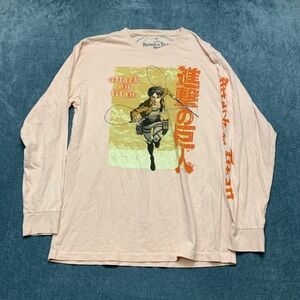 Ripple Junction Attack on Titan Season 3 T Shirt Mens Medium Pink Long Sleeve